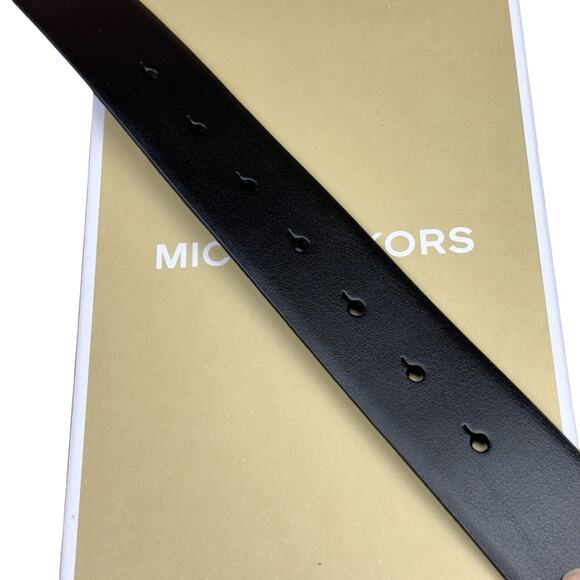 MICHAEL KORS 4-in-1 Reversible Belt. Black Solid Leather and Canvas Logo. NEW! - Picture 6 of 12